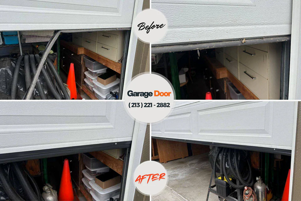 Before and after: garage door company New Concord, OH